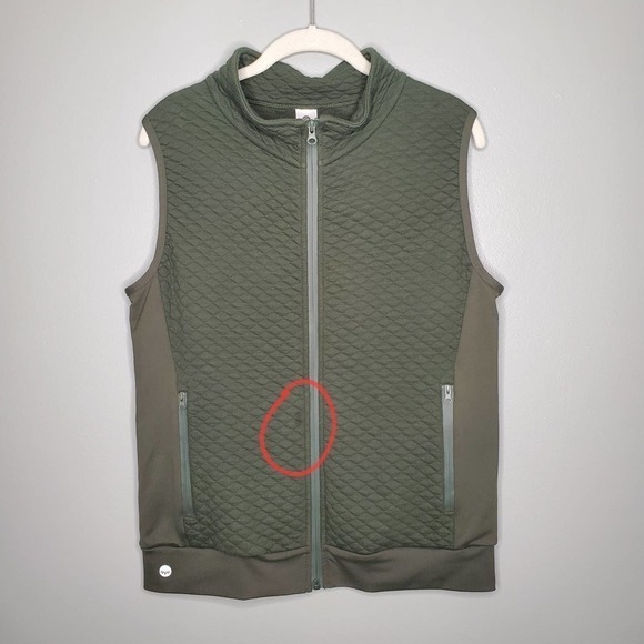 Senita Athletics hunter green quilted vest size M zip up - Picture 2 of 9